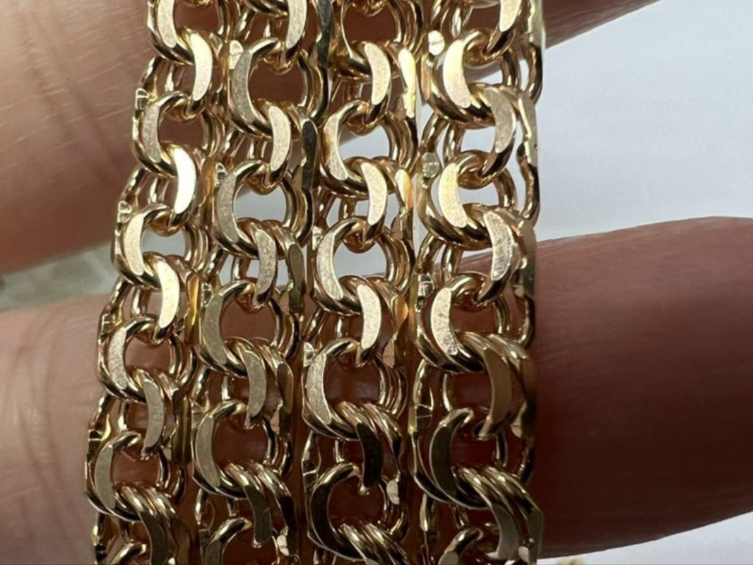 Куплю браслет 583-585 пробы троиной или двойной «Бисмарк» от 35 до 50 грамм   Именно «Бисмарк» как н - Новотроицк