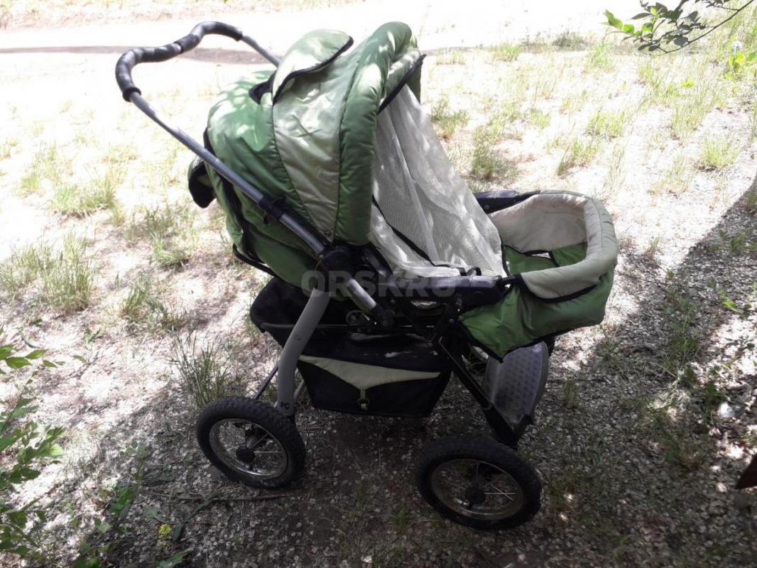Коляска трансформер с недочётами: нет одного колеса, целостность камер не проверялось, погнут элемен - Орск