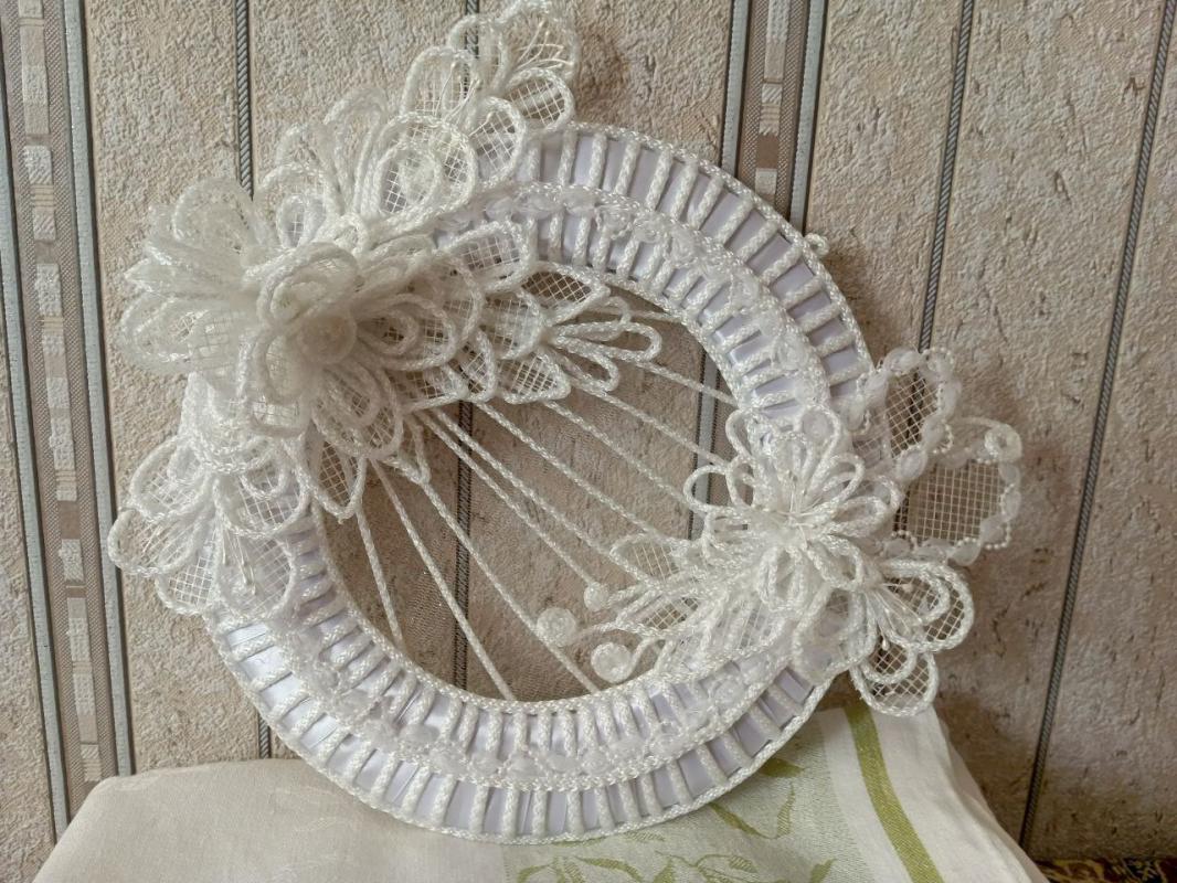 Панно из атласных лент, сирень в фоторамке, 500 руб. - Новотроицк