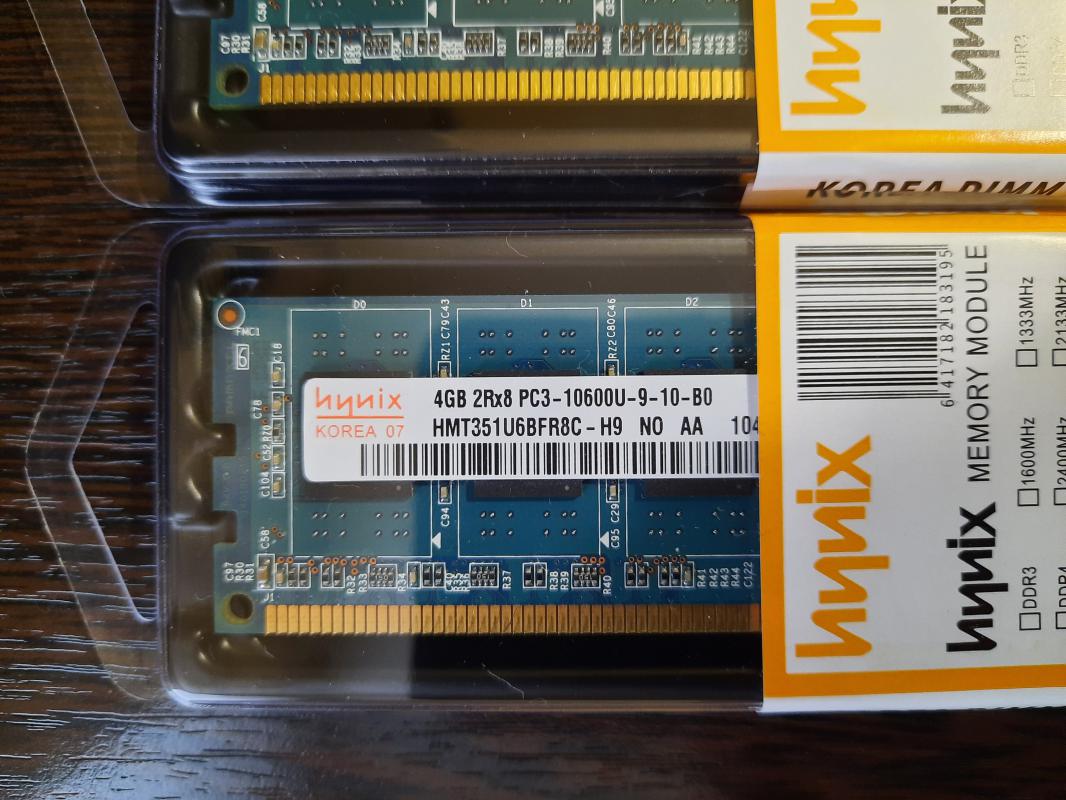 Продам оперативную память Hynix DDR3 1333 MHz DIMM PC-10600U, 2GB -- 2 штуки за 400 руб. - Новотроицк