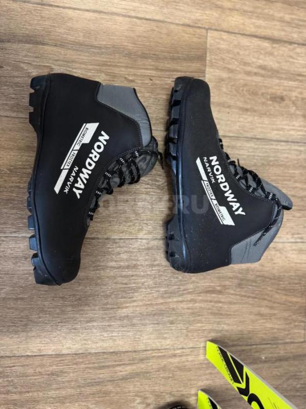 Лыжи беговые, палки с ботинками, чехол. - Орск