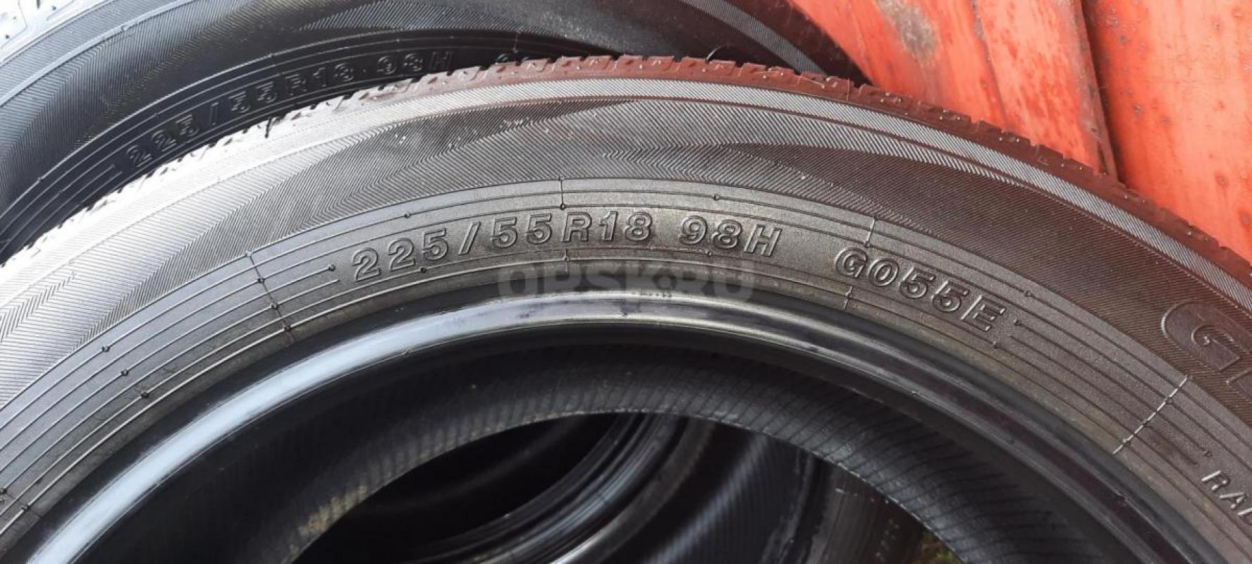 Продам 5 летних шин YOKOHAMA GEOLANDAR SUV, размер 225/55/R18, цена 10000 рублей. 4 шины б/у по 1000 - Орск