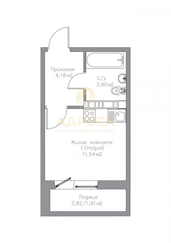 Предлагаем вашему вниманию квартиру-студию в престижном районе нашего города ЖК &laquo;Притяжени - Оренбург
