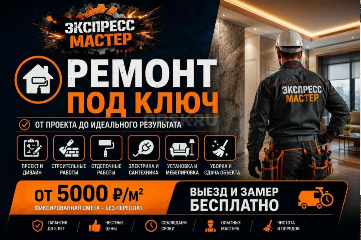 Компания «Экспресс Мастер» оказывает услуги по ремонту квартир, сантехническим и электромонтажным ра - Орск