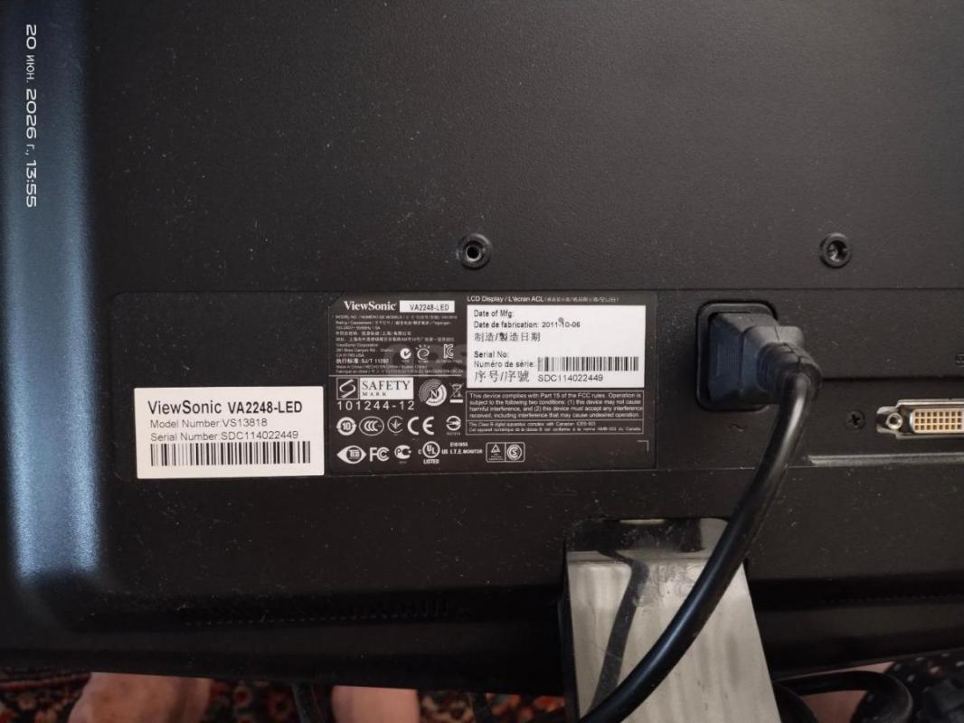 Продам монитор ViewSonic 21.5"  (1920х1080) в хорошем состоянии - Орск