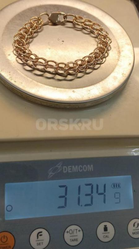 Золотой браслет плетение Питон смотрится объёмно вес 31.34гр,проба 585 есть на изделии. - Орск